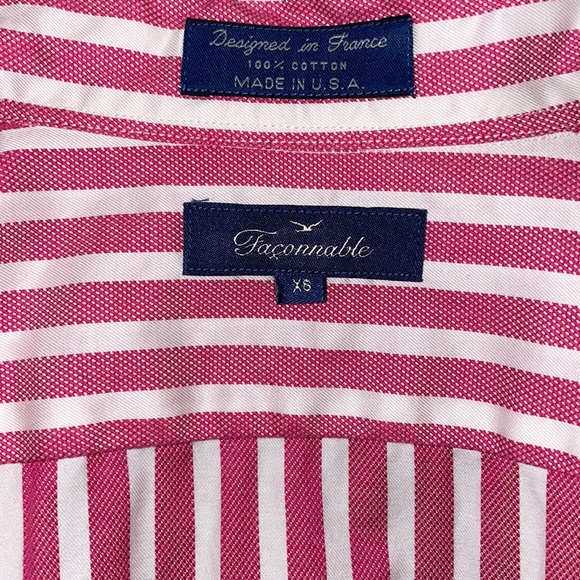 Faconnable pink and white striped shirt. Size XS - Picture 5 of 6